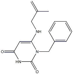 6-[(2-Methyl-2-propenyl)amino]-1-benzylpyrimidine-2,4(1H,3H)-dione Struktur