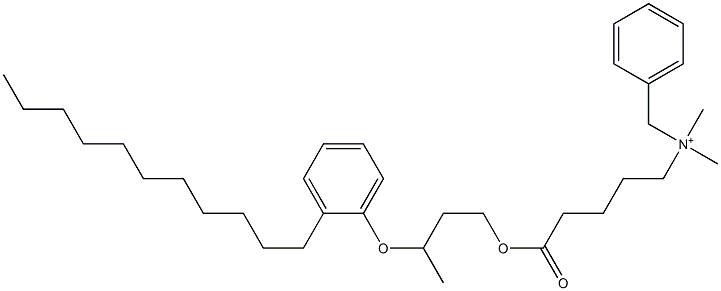 N,N-Dimethyl-N-benzyl-N-[4-[[3-(2-undecylphenyloxy)butyl]oxycarbonyl]butyl]aminium Struktur