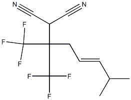 [1,1-Bis(trifluoromethyl)-5-methyl-3-hexenyl]malononitrile Struktur