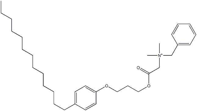 N,N-Dimethyl-N-benzyl-N-[[[3-(4-tridecylphenyloxy)propyl]oxycarbonyl]methyl]aminium Struktur