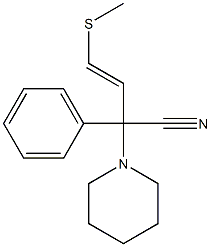 4-Methylthio-2-phenyl-2-(1-piperidinyl)-3-butenenitrile Struktur