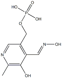 Phosphoric acid dihydrogen 5-hydroxy-4-hydroxyiminomethyl-6-methyl-3-pyridylmethyl ester Struktur