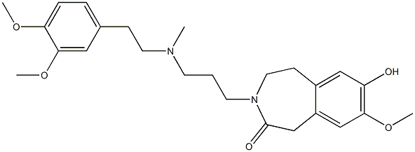 4,5-Dihydro-7-hydroxy-8-methoxy-3-[3-[N-methyl-2-(3,4-dimethoxyphenyl)ethylamino]propyl]-1H-3-benzazepin-2(3H)-one Struktur