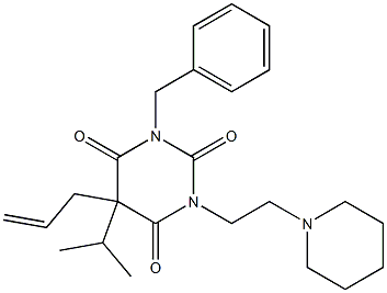 5-Allyl-1-benzyl-3-(2-piperidinoethyl)-5-isopropylbarbituric acid Struktur