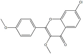 2-(4-Methoxyphenyl)-7-chloro-3-methoxy-4H-1-benzopyran-4-one Struktur