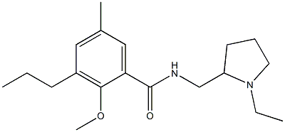 N-[(1-Ethyl-2-pyrrolidinyl)methyl]-2-methoxy-5-methyl-3-propylbenzamide Struktur