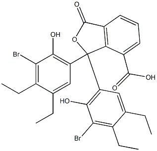 1,1-Bis(5-bromo-3,4-diethyl-6-hydroxyphenyl)-1,3-dihydro-3-oxoisobenzofuran-7-carboxylic acid Struktur