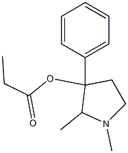 (-)-1,2-Dimethyl-3-phenylpyrrolidin-3-ol propionate Struktur