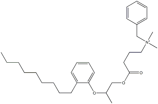 N,N-Dimethyl-N-benzyl-N-[3-[[2-(2-nonylphenyloxy)propyl]oxycarbonyl]propyl]aminium Struktur