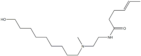 N-[2-[N-(9-Hydroxynonyl)-N-methylamino]ethyl]-4-hexenamide Struktur