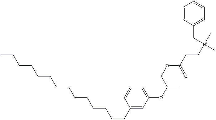 N,N-Dimethyl-N-benzyl-N-[2-[[2-(3-tetradecylphenyloxy)propyl]oxycarbonyl]ethyl]aminium Struktur