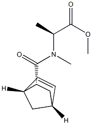 N-[[(1R,2R,4R)-Bicyclo[2.2.1]hept-5-en-2-yl]carbonyl]-N-methyl-L-alanine methyl ester Struktur