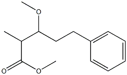 3-Methoxy-2-methyl-5-phenylpentanoic acid methyl ester Struktur