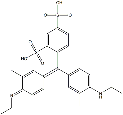 4-[[4-(Ethylamino)-3-methylphenyl][4-(ethylimino)-3-methyl-2,5-cyclohexadien-1-ylidene]methyl]-1,3-benzenedisulfonic acid Struktur