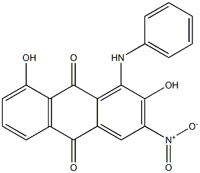 1-Anilino-2,8-dihydroxy-3-nitroanthraquinone Struktur