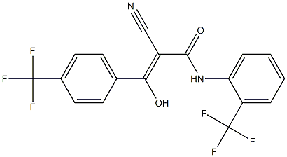 2-Cyano-3-hydroxy-3-[4-trifluoromethylphenyl]-N-[2-trifluoromethylphenyl]acrylamide Struktur