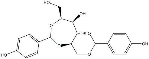 2-O,5-O:4-O,6-O-Bis(4-hydroxybenzylidene)-D-glucitol Struktur