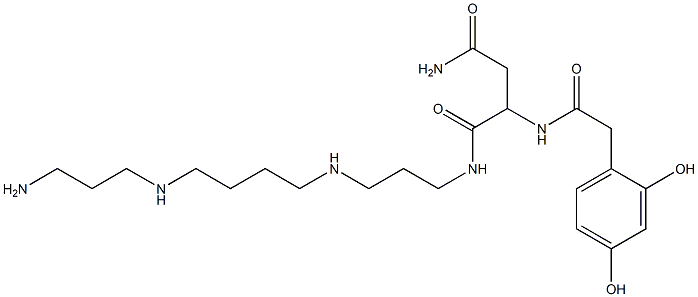 N-(12-Amino-4,9-diazadodecan-1-yl)-2-[[(2,4-dihydroxyphenyl)acetyl]amino]succinamide Struktur