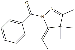 1-(Benzoyl)-3,4,4-trimethyl-5-ethylidene-1H-pyrazole Struktur