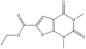 1,2,3,4-Tetrahydro-1,3-dimethyl-2,4-dioxothieno[2,3-d]pyrimidine-6-carboxylic acid ethyl ester Struktur