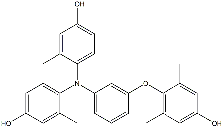 N,N-Bis(4-hydroxy-2-methylphenyl)-3-(4-hydroxy-2,6-dimethylphenoxy)benzenamine Struktur