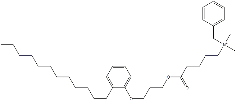 N,N-Dimethyl-N-benzyl-N-[4-[[3-(2-dodecylphenyloxy)propyl]oxycarbonyl]butyl]aminium Struktur