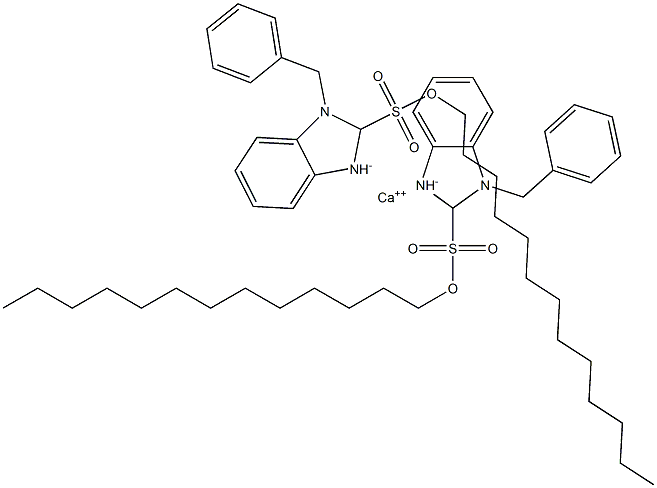 Bis(1-benzyl-2,3-dihydro-2-tridecyl-1H-benzimidazole-2-sulfonic acid)calcium salt Struktur