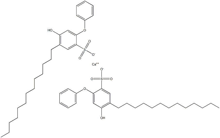 Bis(5-hydroxy-4-tridecyl[oxybisbenzene]-2-sulfonic acid)calcium salt Struktur