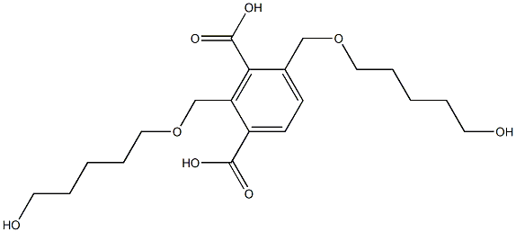 2,4-Bis(7-hydroxy-2-oxaheptane-yl)isophthalic acid Struktur