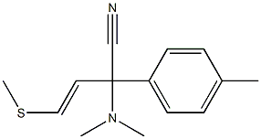 2-(4-Methylphenyl)-4-methylthio-2-dimethylamino-3-butenenitrile Struktur