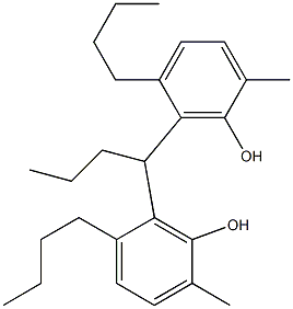 6,6'-Butylidenebis(2-methyl-5-butylphenol) Struktur