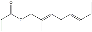 Propionic acid 2,6-dimethyl-2,5-octadienyl ester Struktur