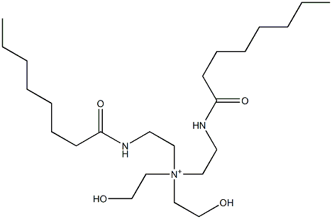 N,N-Bis(2-hydroxyethyl)-2-(octanoylamino)-N-[2-(octanoylamino)ethyl]ethanaminium Struktur