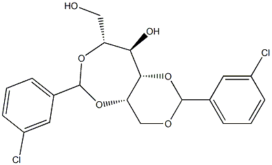 1-O,3-O:2-O,5-O-Bis(3-chlorobenzylidene)-D-glucitol Struktur