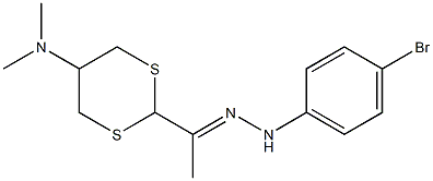 N,N-Dimethyl-2-[1-[2-(4-bromophenyl)hydrazono]ethyl]-1,3-dithiane-5-amine Struktur