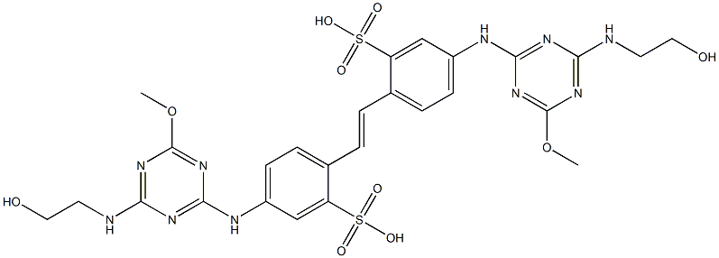 4,4'-Bis[4-(2-hydroxyethylamino)-6-methoxy-1,3,5-triazin-2-ylamino]-2,2'-stilbenedisulfonic acid Struktur