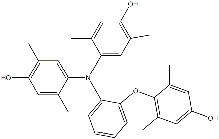 N,N-Bis(4-hydroxy-2,5-dimethylphenyl)-2-(4-hydroxy-2,6-dimethylphenoxy)benzenamine Struktur