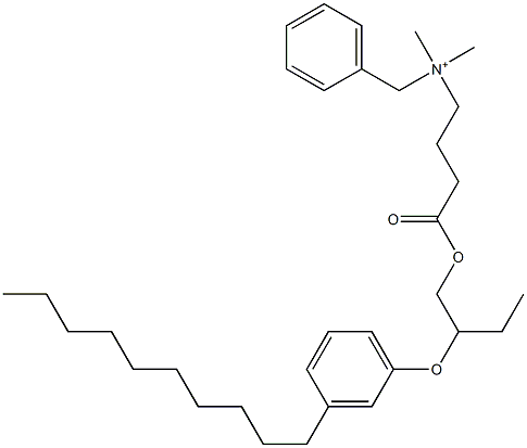 N,N-Dimethyl-N-benzyl-N-[3-[[2-(3-decylphenyloxy)butyl]oxycarbonyl]propyl]aminium Struktur