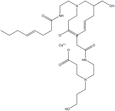 Bis[3-[N-(3-hydroxypropyl)-N-[2-(4-octenoylamino)ethyl]amino]propionic acid]calcium salt Struktur