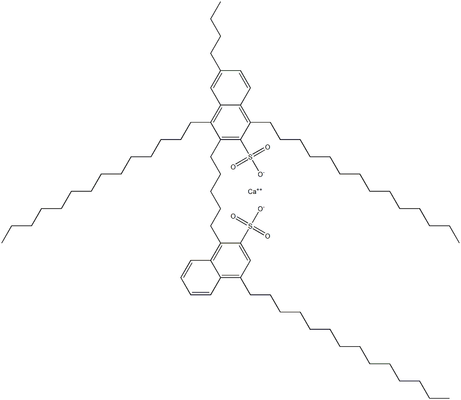 Bis(1,4-ditetradecyl-2-naphthalenesulfonic acid)calcium salt Struktur