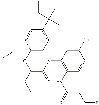 4-(3-Fluoropropionylamino)-5-[2-(2,4-di-tert-amylphenoxy)butyrylamino]phenol Struktur