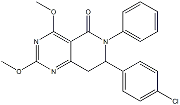 7,8-Dihydro-2,4-dimethoxy-6-phenyl-7-(4-chlorophenyl)pyrido[4,3-d]pyrimidin-5(6H)-one Struktur