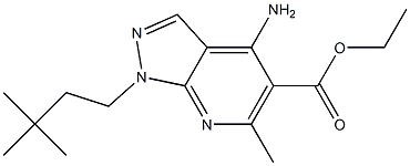 1-(3,3-Dimethylbutyl)-4-amino-6-methyl-1H-pyrazolo[3,4-b]pyridine-5-carboxylic acid ethyl ester Struktur