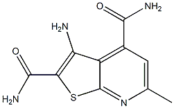 3-Amino-4-carbamoyl-6-methylthieno[2,3-b]pyridine-2-carboxamide Struktur