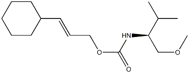 N-[(S)-1-Methoxymethyl-2-methylpropyl]carbamic acid (E)-3-cyclohexylallyl ester Struktur