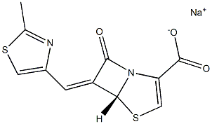 (5R)-7-Oxo-6-[(2-methylthiazol-4-yl)methylene]-4-thia-1-azabicyclo[3.2.0]hept-2-ene-2-carboxylic acid sodium salt Struktur