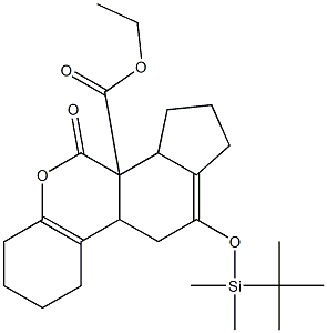 4a,5,8,8a-Tetrahydro-6-[[dimethyl(tert-butyl)silyl]oxy]-1-oxo-3,4-butano-7,8-propano-1H-2-benzopyran-8a-carboxylic acid ethyl ester Struktur