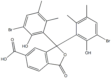 1,1-Bis(5-bromo-6-hydroxy-2,3-dimethylphenyl)-1,3-dihydro-3-oxoisobenzofuran-6-carboxylic acid Struktur