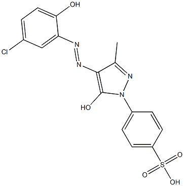 p-[4-(5-Chloro-2-hydroxyphenylazo)-5-hydroxy-3-methyl-1H-pyrazol-1-yl]benzenesulfonic acid Struktur