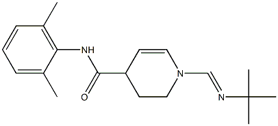 1-[[(1,1-Dimethylethyl)imino]methyl]-N-(2,6-dimethylphenyl)-1,2,3,4-tetrahydro-4-pyridinecarboxamide Struktur